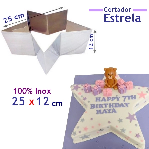 Cortador de Bolo- Estrela Grande 25 x 12 ( inox) em Oferta na Shopee