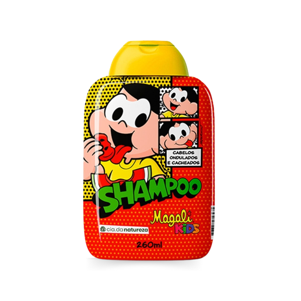 Shampoo Infantil Turma da Mônica Magali 260ml - Cachos Definidos e Hidratação para Cabelos Ondulados e Cacheados - Mom & Baby