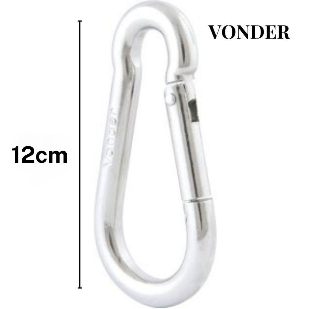 Kit Mosquetão VONDER 12cm Com Trava Suporta Até 450kg - Escolha de 1 até 5 unidades!