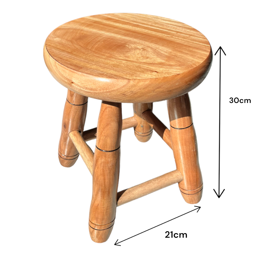 Kit 2 Banquinho De Madeira Banqueta Pequena Tamborete 30cm Alt Infantil — imagem 2 de 2