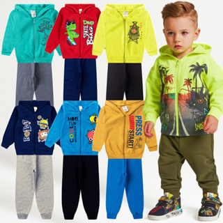 Kit 4 Peças Conjunto Moletom Com Capuz e Zíper Menino Infantil  Masculino Inverno em Oferta na Shopee