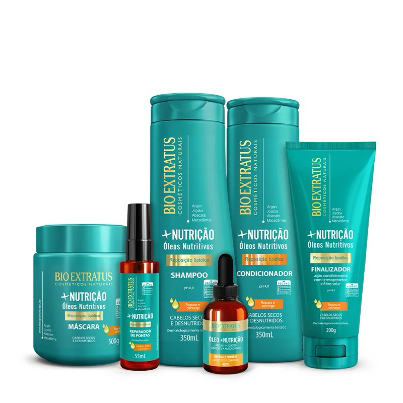 Bio Extratus Kit Mais +Nutrição - Cabelos Secos e Desnutridos LANÇAMENTO(Shap,Cond,Final,M...