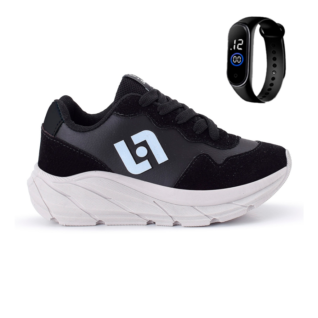 Tenis Infantil Meninos Jogger Escolar Casual Camurça + Relogio em Oferta na Shopee