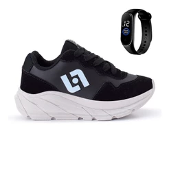Tenis Infantil Meninos Jogger Escolar Casual Camurça + Relogio