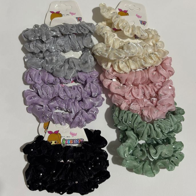 Kit 24 xuxinhas Com Strass Buchinha Cabelo Elastico de cabelo