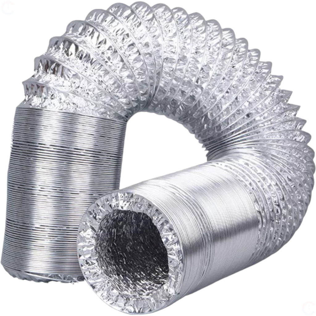 Duto 150mm Flexível Alumínio Para Exaustor 6 Pol 5 Metros Coifa Ar Condicionado Tubo Sanfonado Resistente