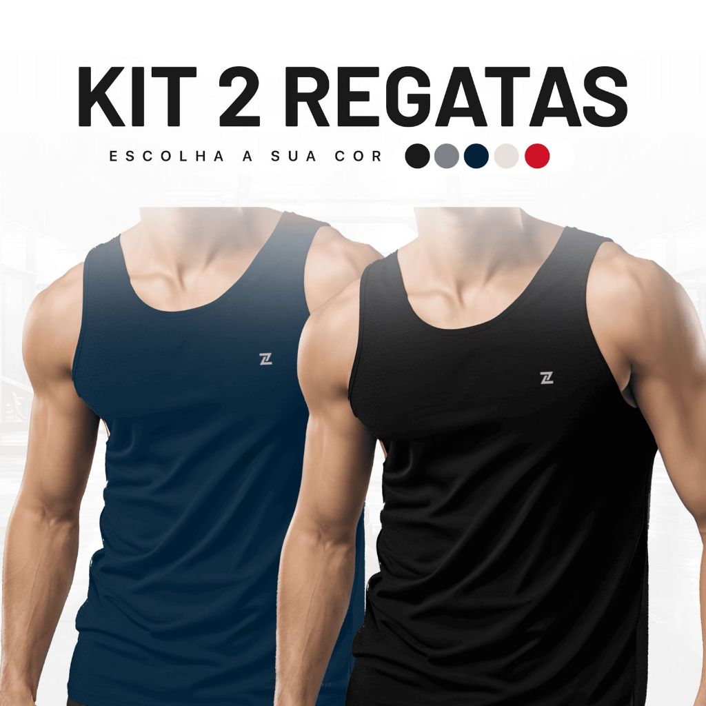 KIT 2 REGATAS TECH T-SHIRT DRY-FIT ESPORTE ACADEMIA MUSCULAÇÃO TREINO