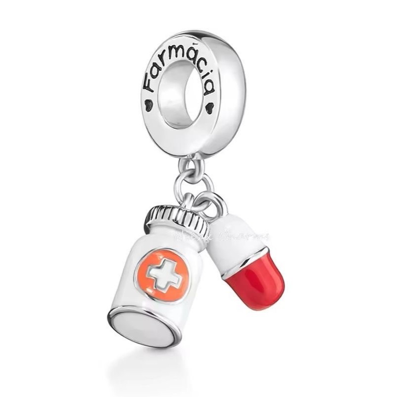 Berloque Pingente Farmacia Prata 925 Com Certificado em Oferta na Shopee