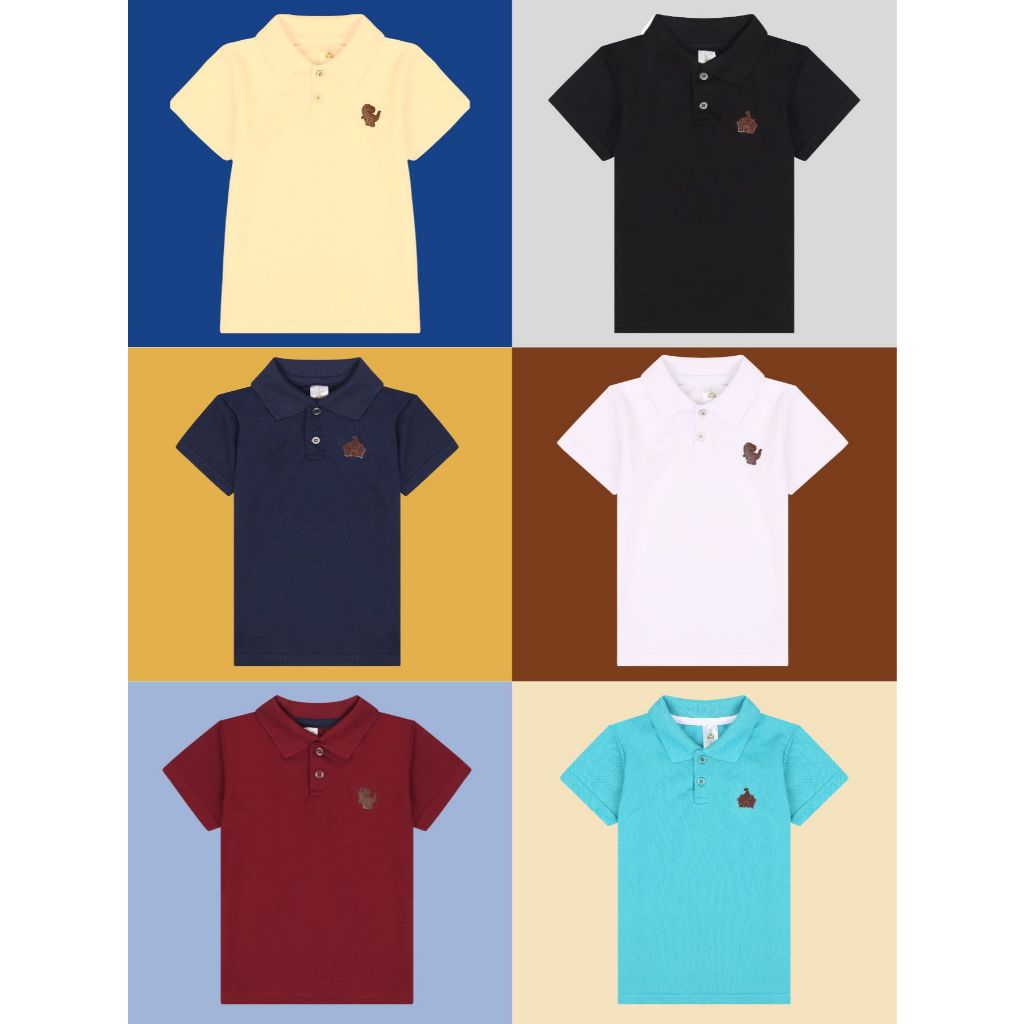 Kit Sortido 1, 2 ou 3 Camisas Polo De Menino Infantil Masculino Roupas de Bebê Estilo Casual Básico de Sair em Oferta na Shopee