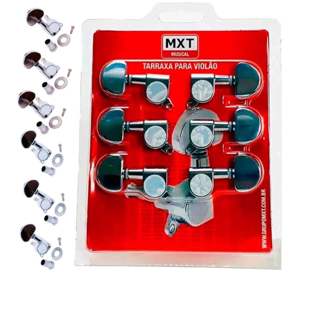 Tarraxa Tarracha Violão Aço Blindada Cromada Metal