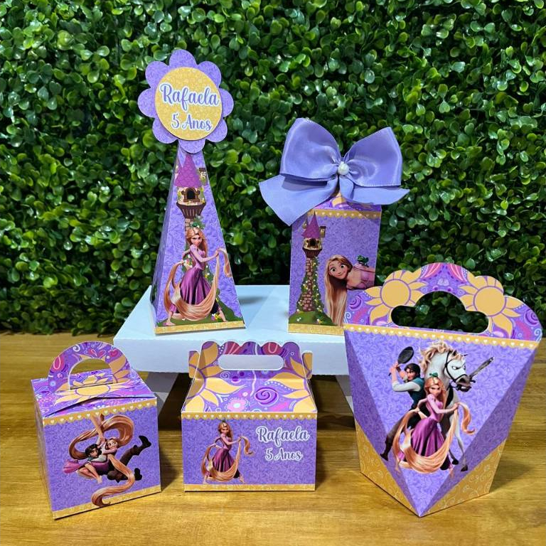 KIT FESTA PERSONALIZADA RAPUNZEL - PEGUE E MONTE - Lembrancinha - Aniversário - Festa