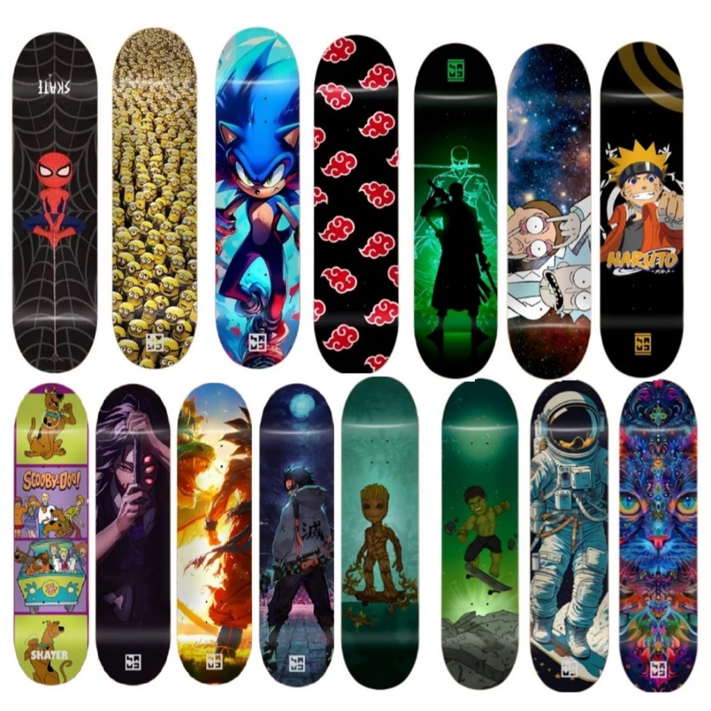 Shape Skate 8.0 Com Lixa P/ Montagem Madeira Selecionada