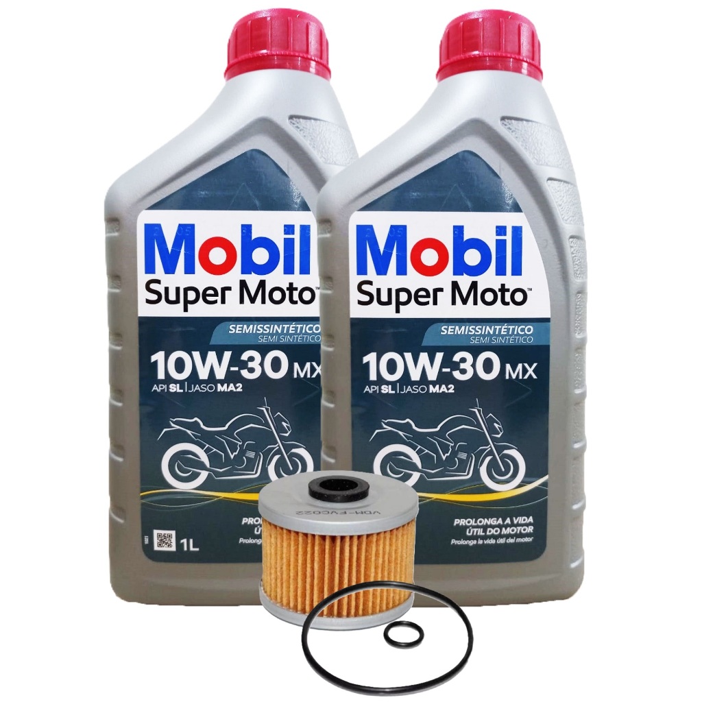 Troca de Óleo Xre 300 / Cb 250f Twister / Cb 300R / Tornado 250 Mobil 10w30 + Filtro em Oferta na Shopee