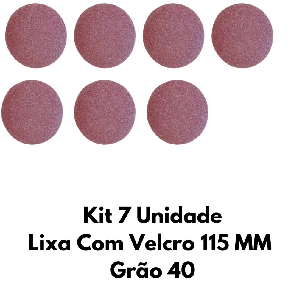 Disco De Lixa Base Velcro 115mm Grão 40 10 Unidade Lixadeira