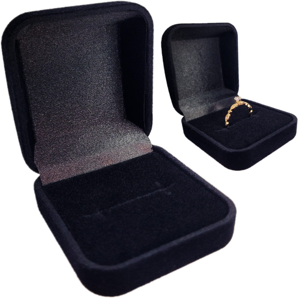 Caixinha Estojo Veludo Preto Anel Porta Joias Presente Aliança Solitário em Oferta na Shopee
