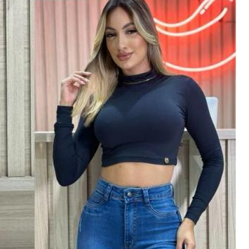 Blusa Cropped Slim Básico Inverno