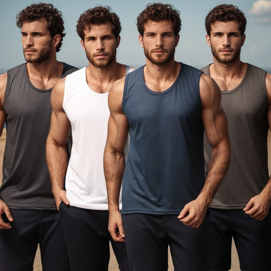 Kit 4 Regatas Masculina Lisa Academia Treino Casual Confortável