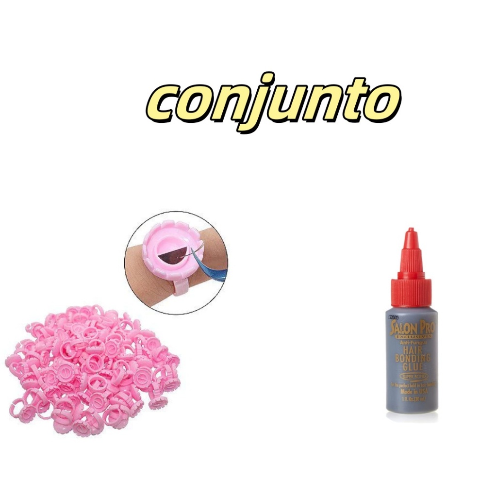 kit com Anel Batoque Para Cilios Anel batoque Flor Divisorias Henna + Cola profissional para extensão de cílios