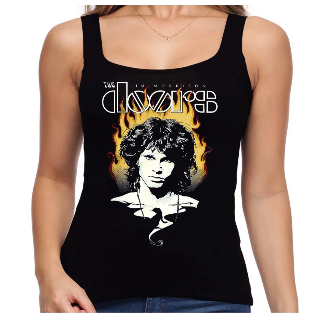 Regata Feminina Alça Larga The Doors em Oferta na Shopee