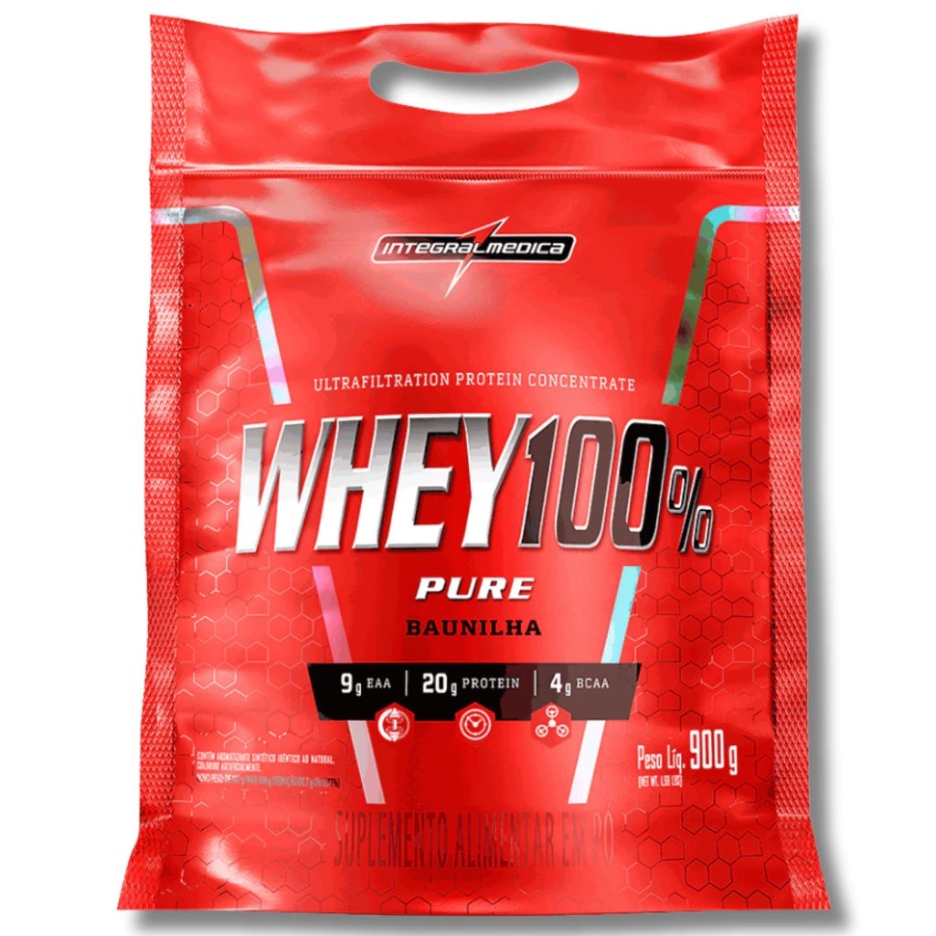 Whey 100% PurE - CONCENTRADO -integralmedica - 900g - REFIL - MELHOR CUSTO-BENEFÍCIO !