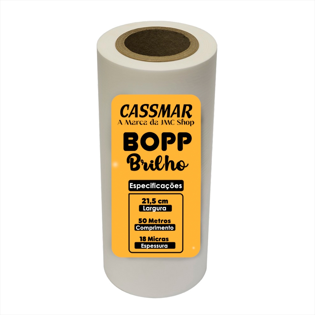 Bopp Brilho Para Laminação Bobina A4 21,5cmx50m Cassmar 01un
