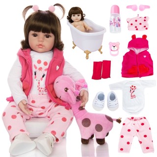 Bebê Reborn Girafinha Realista Silicone Menina Boneca Pode dar Banho em Oferta na Shopee