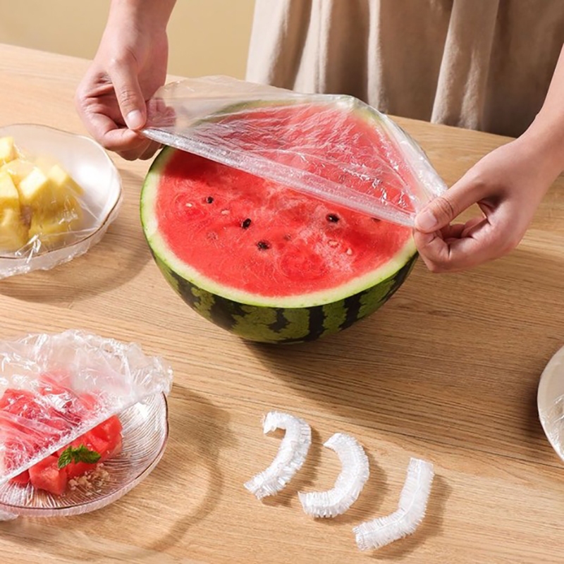 Sacos de Filme Plástico Adesivo Descartáveis - Nível Alimentar! Com Boca Elástica Tipo Cha...