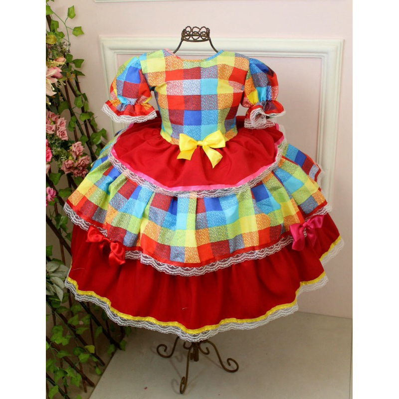 Vestido Festa Junina Quadrilha Infantil Caipira Caipirinha