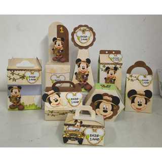 kit festa, lembrancinhas, Mickey safari no tom verde em Oferta na Shopee