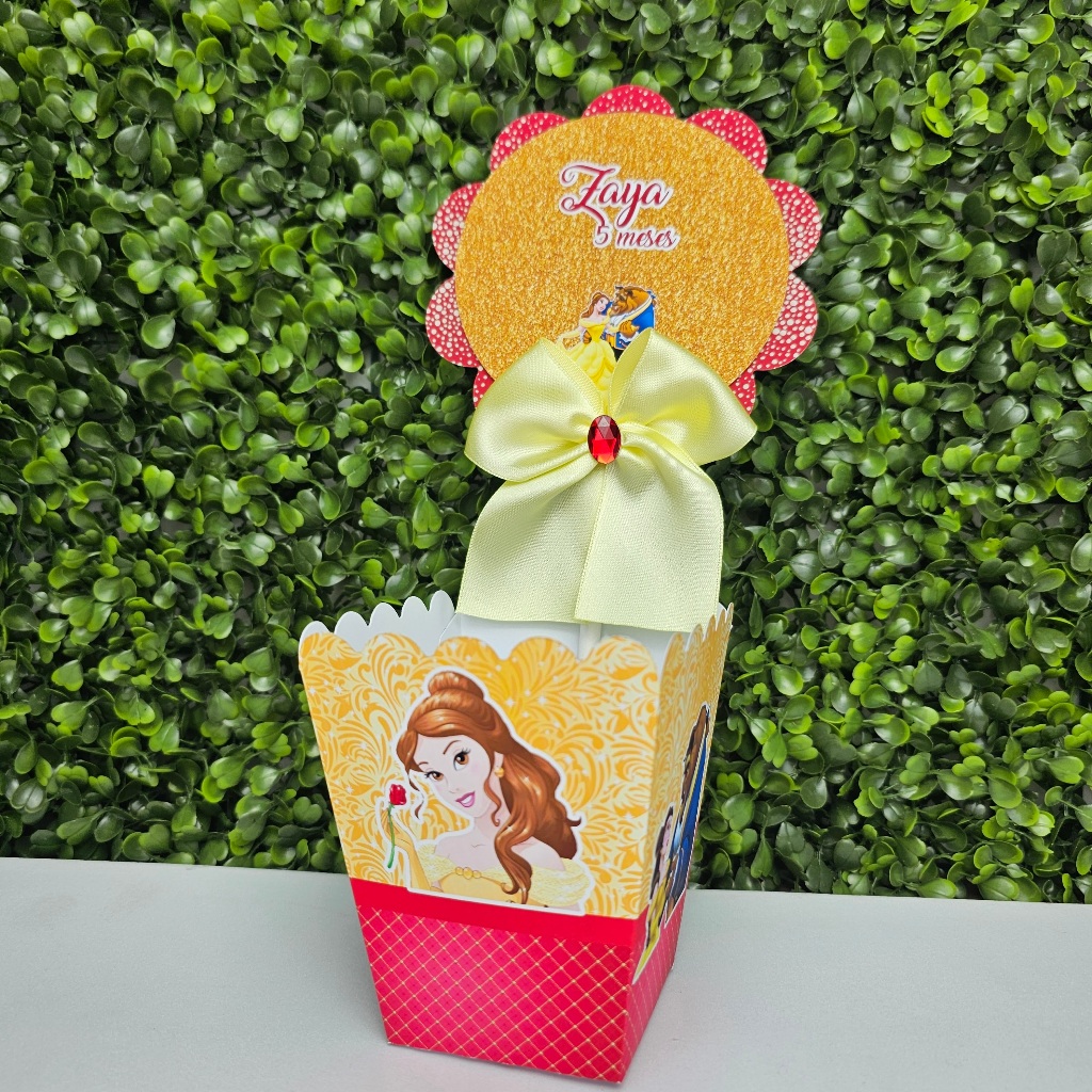 Centro de Mesa Cachepot A BELA E A FERA - Festa infantil - Aniversário - Centro de Mesa