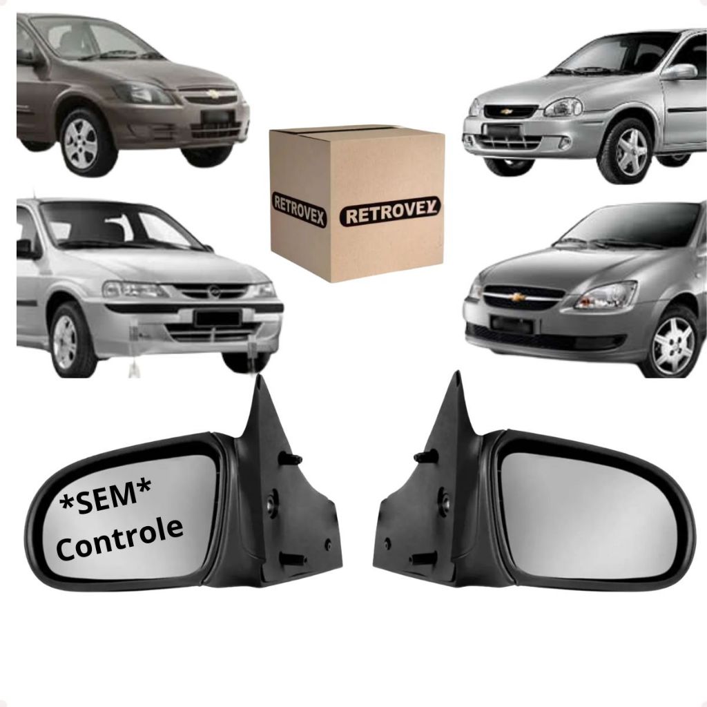 Retrovisores Corsa Wind Sedan Wagon Sem Controle 1994 a 2002 Par Lado Direito ou Esquerdo 2210/11
