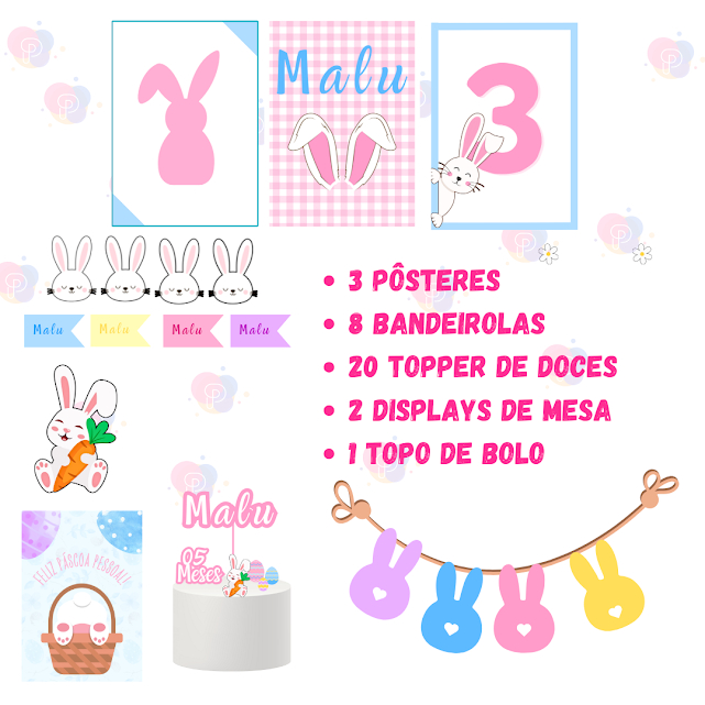 Kit Pascoa Só Um Bolinho Menino Ou Menina Personalizado Coelho Decoração Infantil Festas Caixinhas em Oferta na Shopee