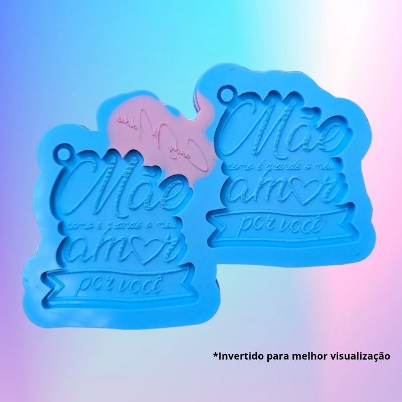 Molde de Silicone Mãe - Escrita Modelo III - 2 Cavidades artesanato resina epóxi em Oferta na Shopee