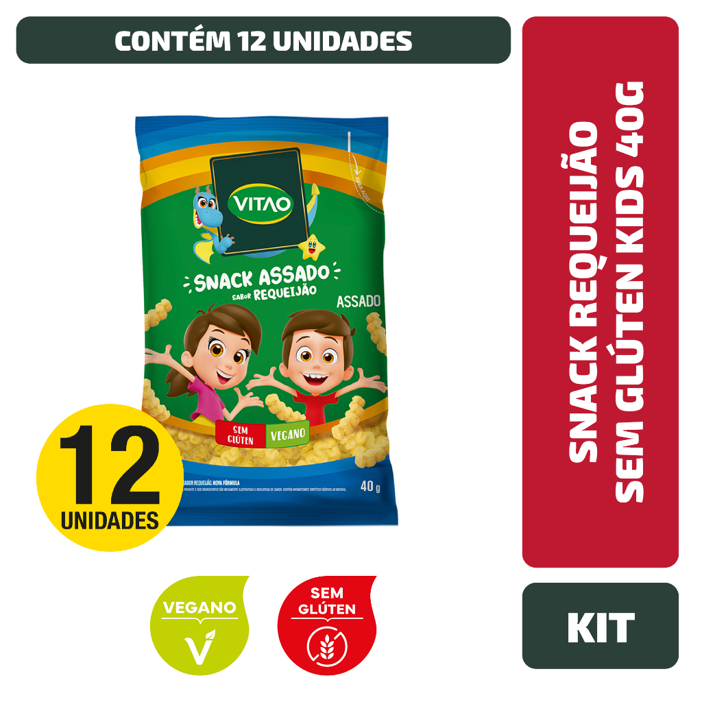 Kit Snack Requeijão Sem Glúten Kids 40G - 12 Unidades - Food & Beverages