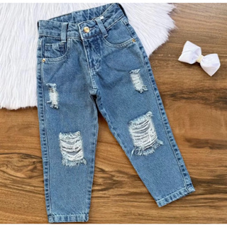 Calça Mom Jeans 2 Ao 10 Anos Infantil Menina Moda Blogueirinha Verão em Oferta na Shopee