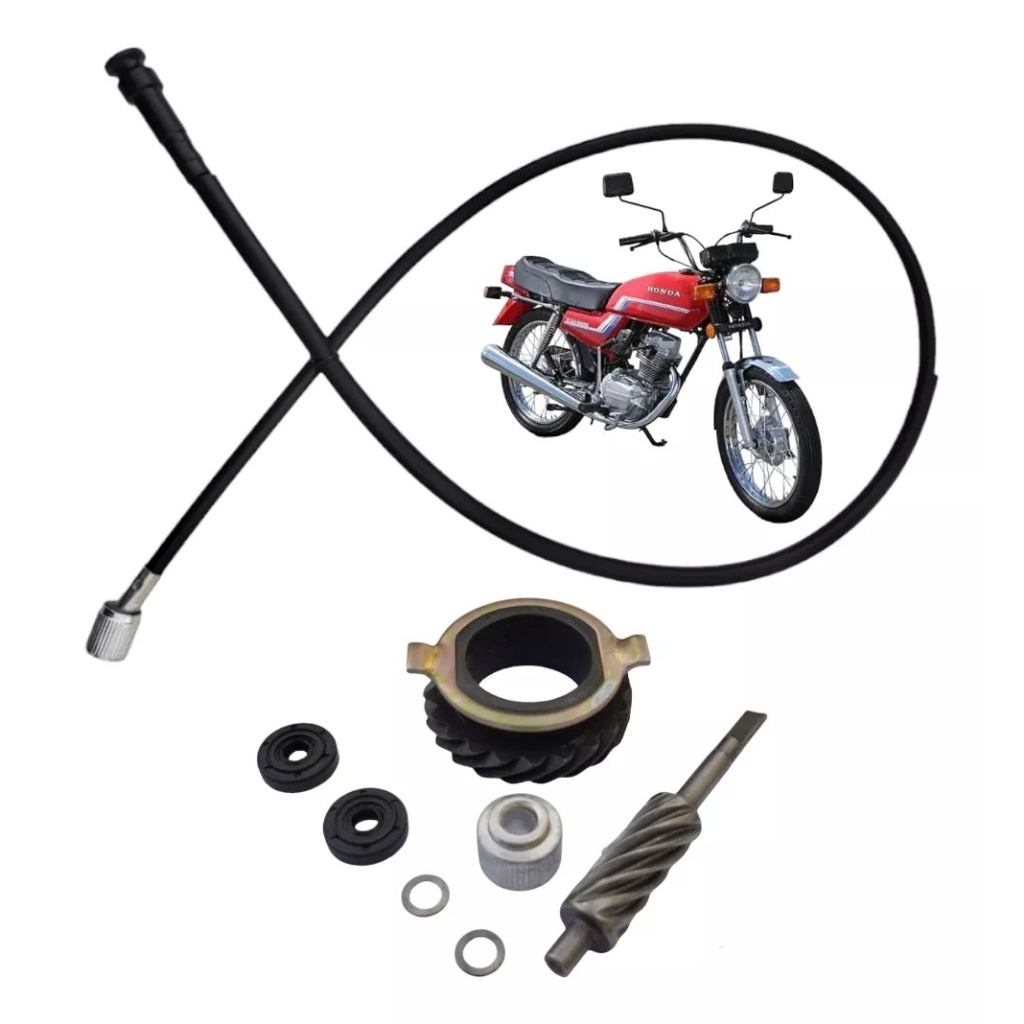 Cabo + Engrenagem + Pinhão Velocímetro Cg 125 83 Até 88