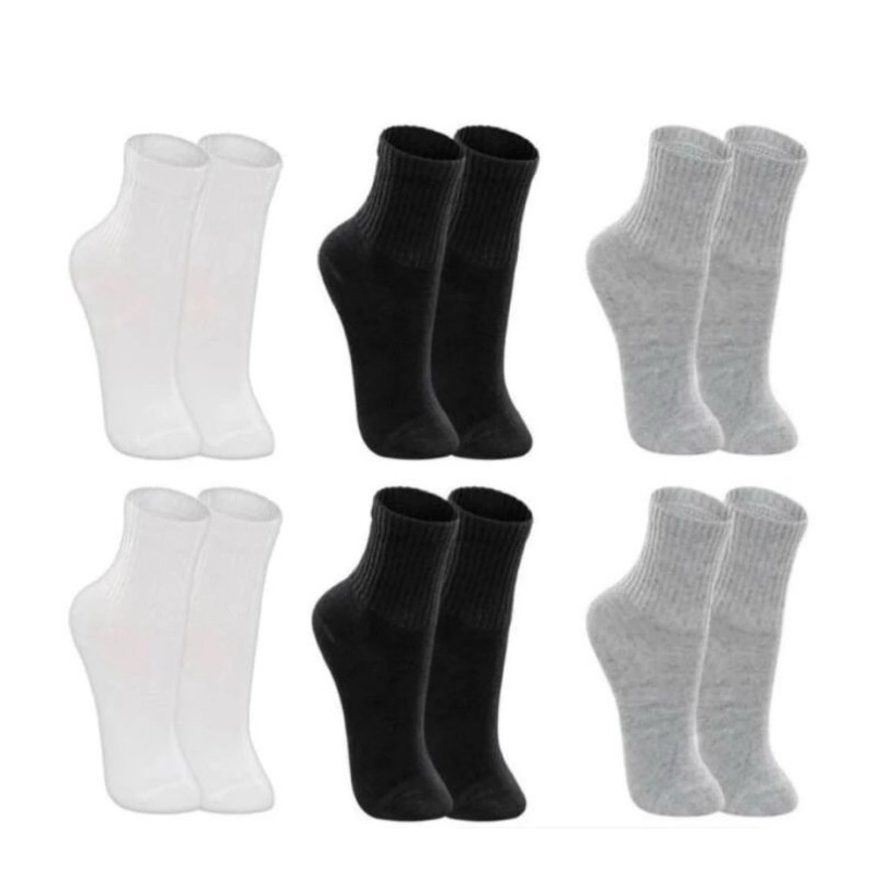 Meias Masculina Cano Alto Sport kit com 12 pares masculina Grossa direto da frabrica 65% algodao. em Oferta na Shopee