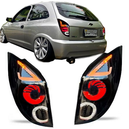 Aplique Adesivo Mascara Negra Lanterna do Celta 2006 a 2015 ( O PAR ) Pelicula Vinil Modelo Novo