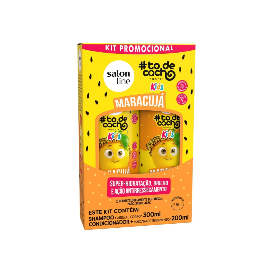 Kit Shampoo e Condicionador Infantil SalonLine #todecacho Kids Maracujá