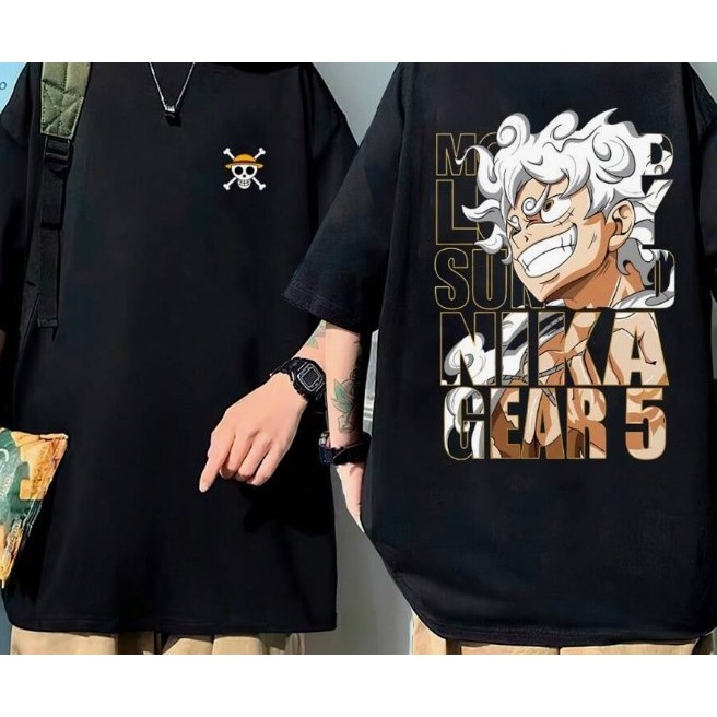 Camiseta One Piece Luffy Gear 5 Nika Pirata Chapeu De Palha Anime Japones Mangá Geek Unissex Masculino Feminino 100% Alg
