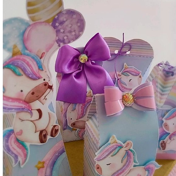 Kit Festa Infantil Unicórnio PEGUE E MONTE  Personalizados Lembrancinha de aniversário Infantil
