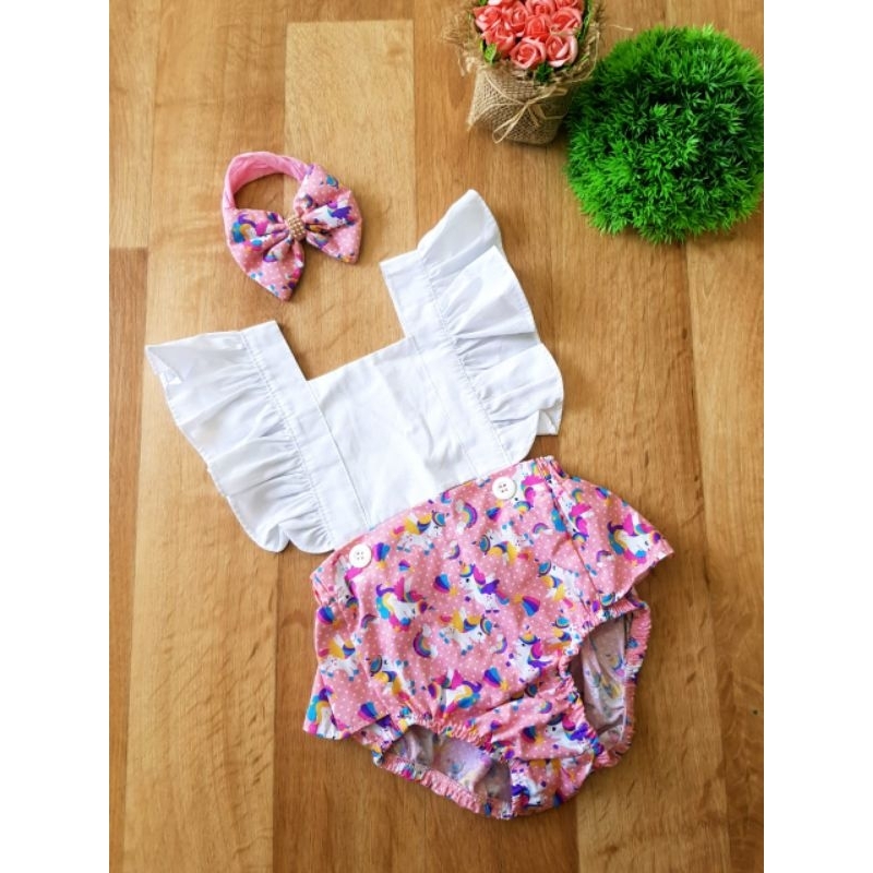 romper body infantil unicornio veste até 18 meses