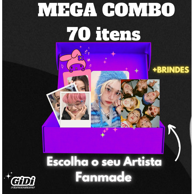 Combo Fanmade Exclusivo 70 itens personalizados KPOP - Photocards + Poster + Chaveiro + Mini foto em Oferta na Shopee