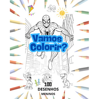 KIT 100 Desenhos Para Colorir Infantil Menino Menina Biblico e Adulto A4 em Oferta na Shopee