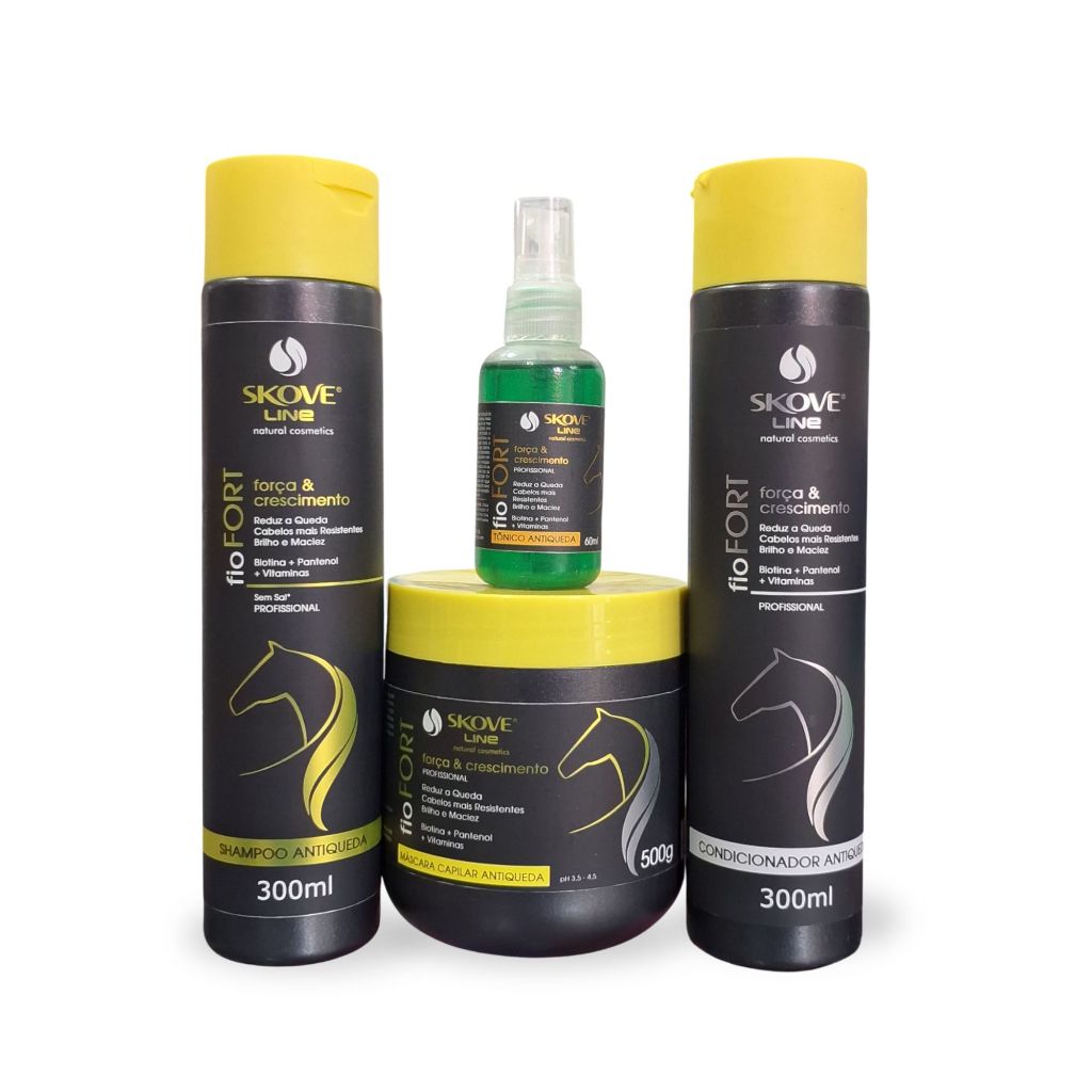 Kit Antiqueda e Crescimento Shampoo 300ml Condicionador 300ml/Máscara /Tônico 60ml(Escolher Variação