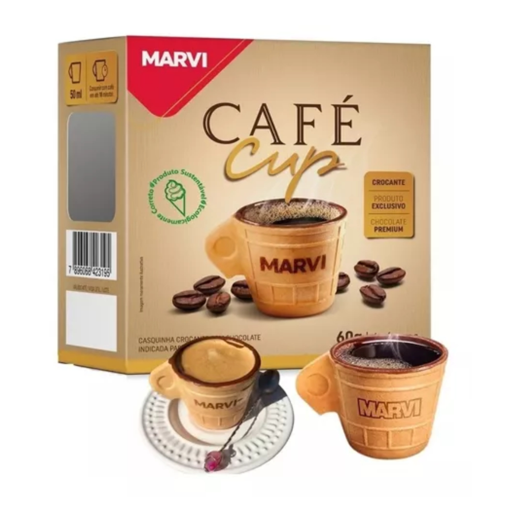 Xicara Cafe Cup Casquinha Comestivel Escritorio Sustentavel - Marvi