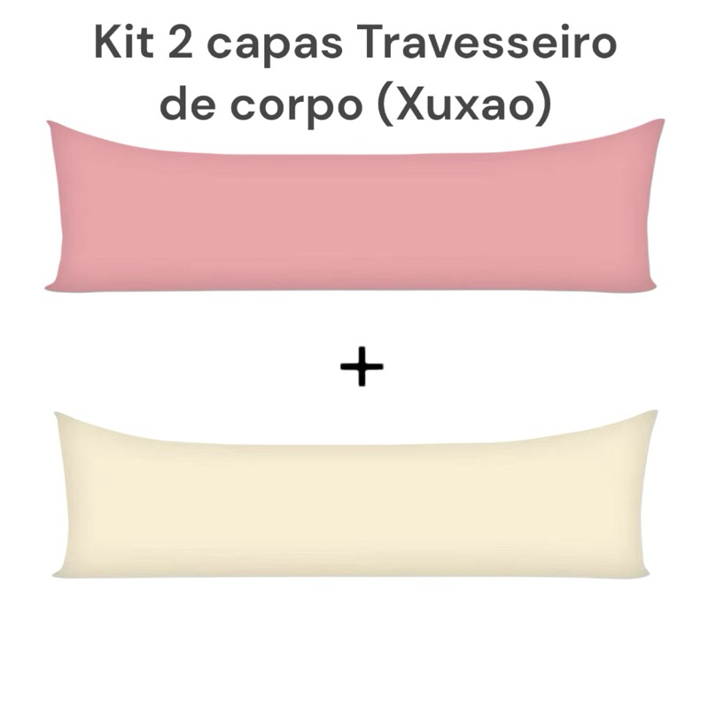 Kit 2  Capa Travesseiro de Corpo Xuxão Promoção 1,40 x 0,40cm Com Zíper em Oferta na Shopee