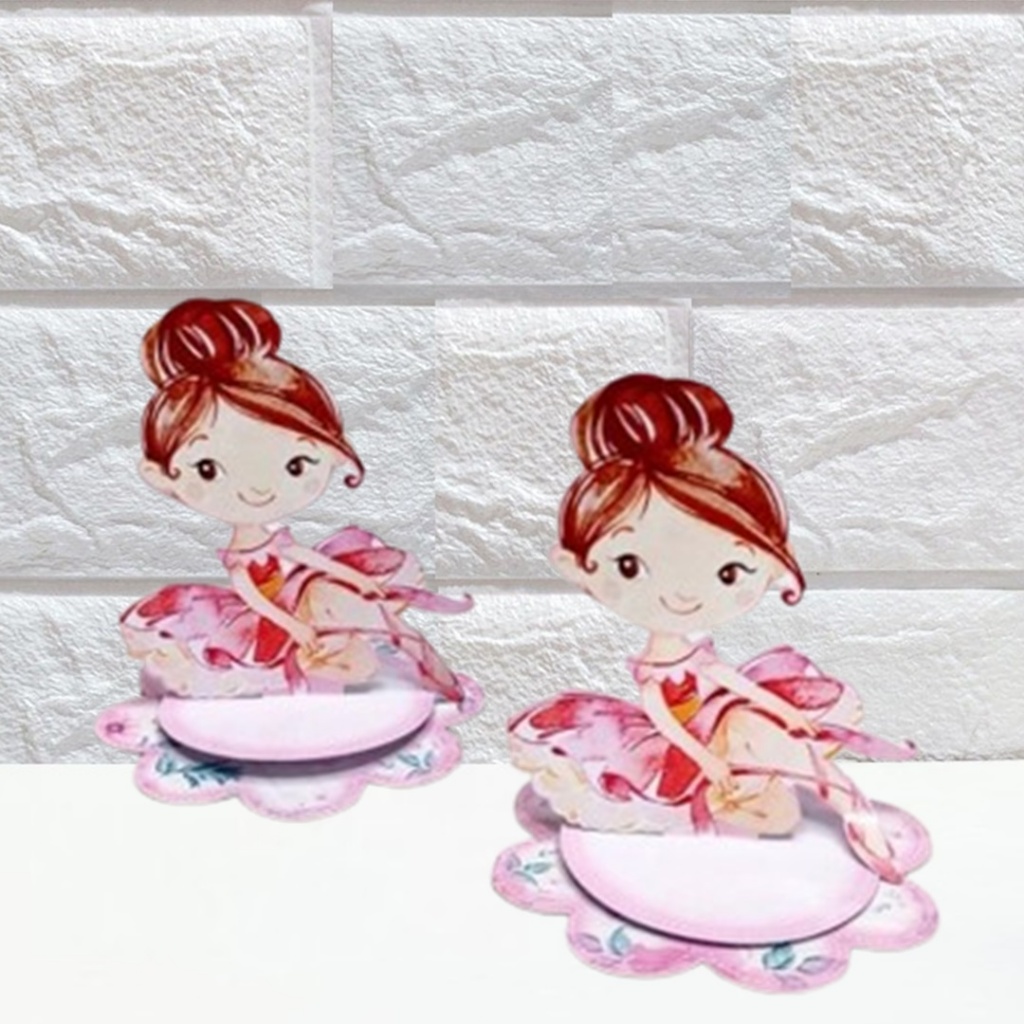 Apliques 3D para Caixinhas de Acrílicos ou Latinhas Bailarina Lembrancinha para Festa Infanti