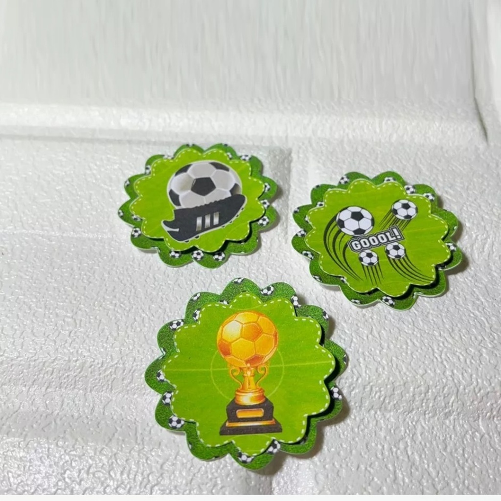 Aplique 3D Escalope Personalizados Futebol Lembrancinhas para Festa Infantil Aniversário