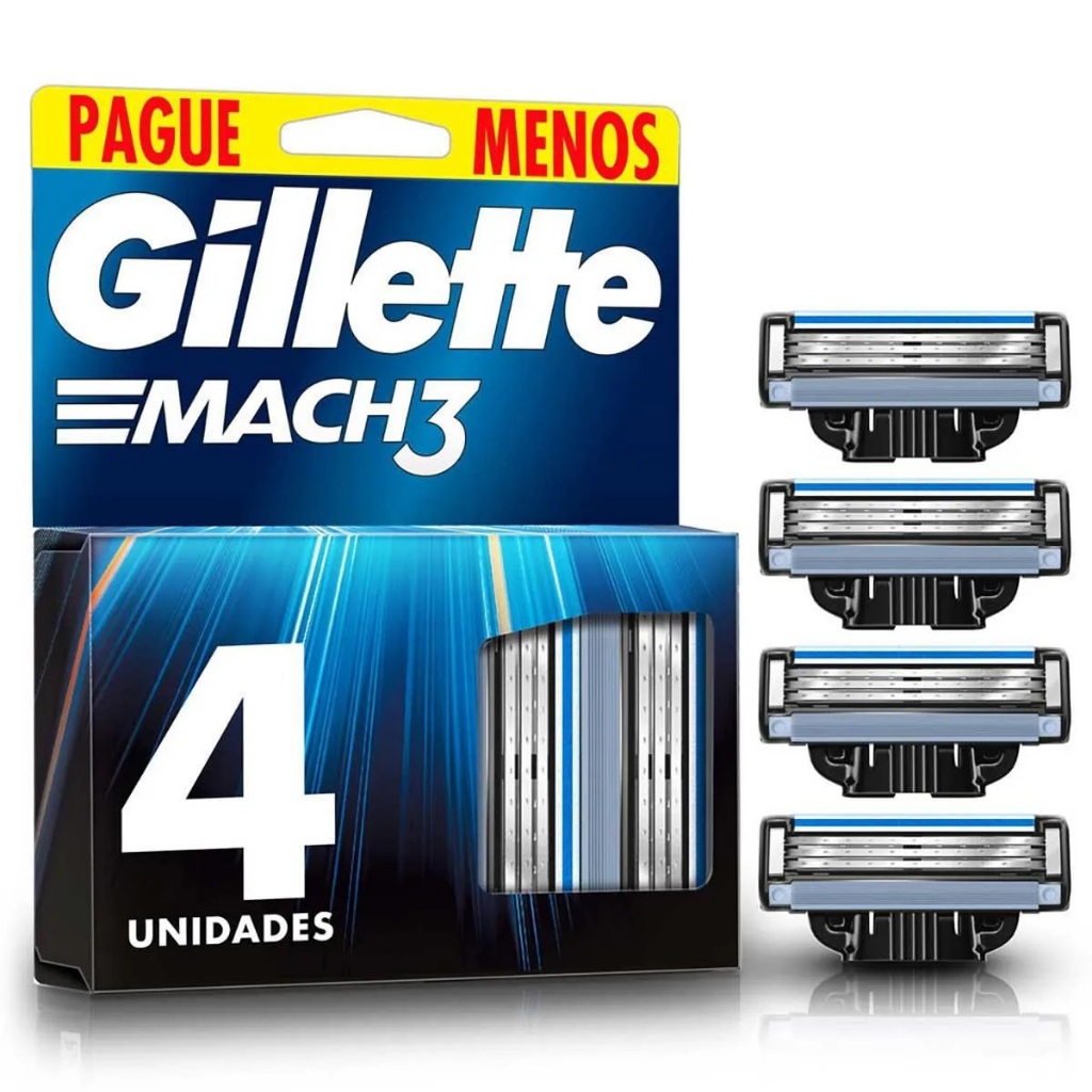 gillette mach3  refil com 4 unidades